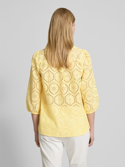 FREE/QUENT Regular Fit Bluse mit Lochstickerei Modell 'Agy' Hellgelb 5
