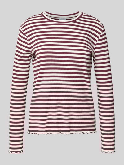 Vila Shirt met lange mouwen en ronde hals, model 'THESSA' Prune - 2