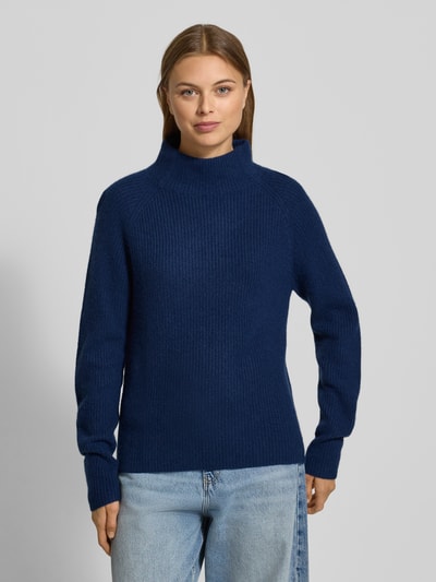Fynch-Hatton Gebreide pullover van kasjmier met opstaande kraag Marineblauw - 4