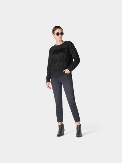 Marc Jacobs Sweatshirt mit Fransen Schwarz 1