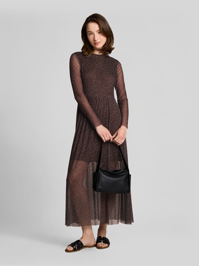 Tom Tailor Denim Tailliertes Freizeitkleid mit semitransparenten Ärmeln Black 1
