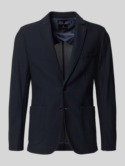 Productfoto, donkerblauw Slim Fit 2-knoops colbert met structuurpatroon model 'Bob' van Zuitable, materiaalmix met stretch, heren, reverskraag, opgestikte zakken, ruglengte 73 cm, schouderbreedte 42 cm, mouwlengte 47 cm