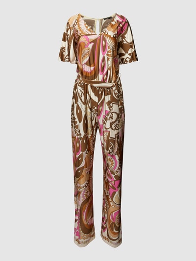 Ana Alcazar Jumpsuit mit Allover-Muster Beige 2