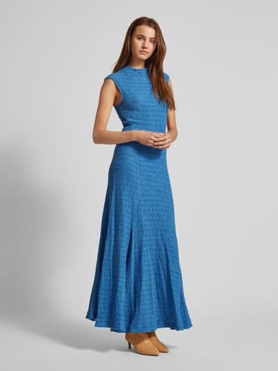 Ivy Oak Maxi-jurk met opstaande kraag, model 'MARCELLA' Oceaanblauw - 1