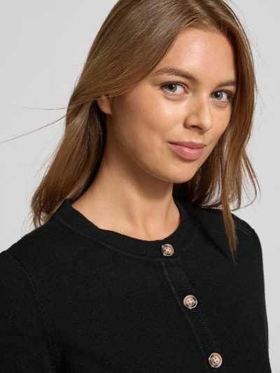 Vero Moda Kurtka z dzianiny o kroju regular fit z mieszanki wiskozy model ‘SABA’ Czarny 3