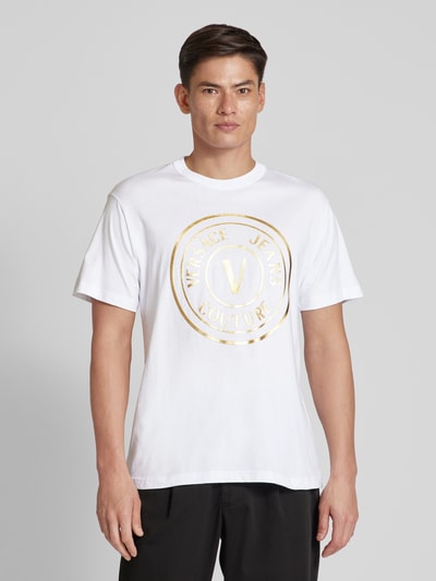 Versace Jeans Couture T-Shirt mit Rundhalsausschnitt Weiss 4