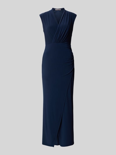 Christian Berg Cocktail Avondjurk in wikkellook Donkerblauw - 2