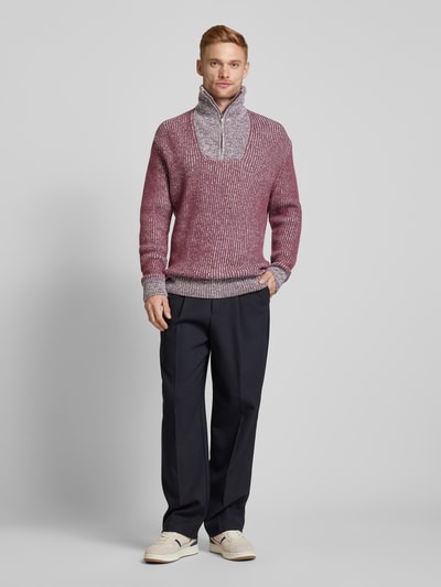 Scotch & Soda Sweter z dzianiny ze stójką Jasnośliwkowy 1