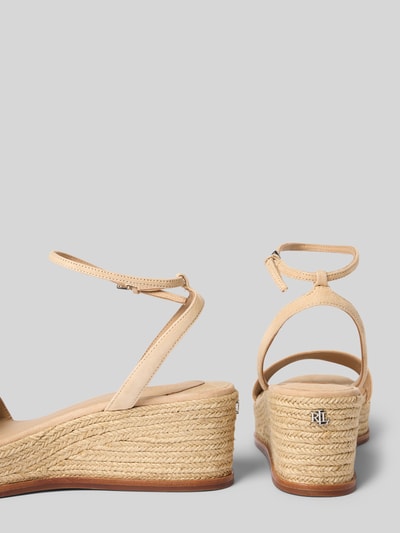 Lauren Ralph Lauren Wedges aus Leder mit Logo-Detail Modell 'LEONA' Sand 2
