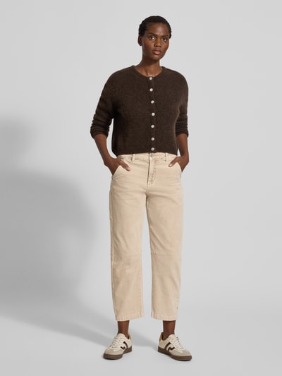 Buena Vista Spodnie sztruksowe o kroju relaxed fit z wpuszczanymi kieszeniami model ‘BARREL CORDUROY’ Piaskowy 1