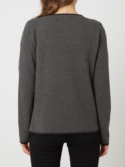 Only Cardigan met honingraatstructuur, model 'Diamond' Lichtgrijs gemêleerd - 5