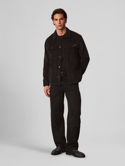 Calvin Klein Jeans Regular Fit Overshirt aus Baumwolle mit Cordstruktur Black 1