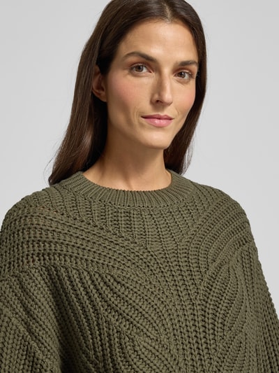 Apricot Strickpullover mit Rundhalsausschnitt Khaki 3