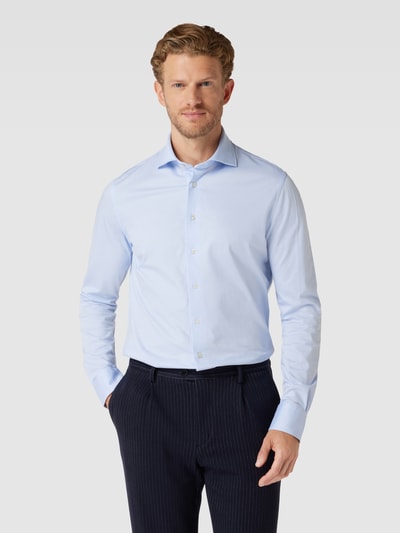 Profuomo Business-Hemd mit Knopfleiste Modell 'CUTAWAY' Bleu 4