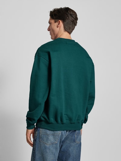 WOODBIRD Sweatshirt met labelstitching, model 'CANE' Donkergroen - 5