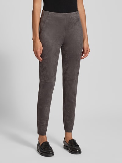 Christian Berg Woman Broek in leerlook met elastische band Grafiet - 4