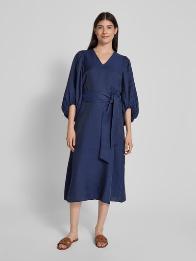 Seidensticker Sukienka midi z dekoltem w serek Granatowy 4