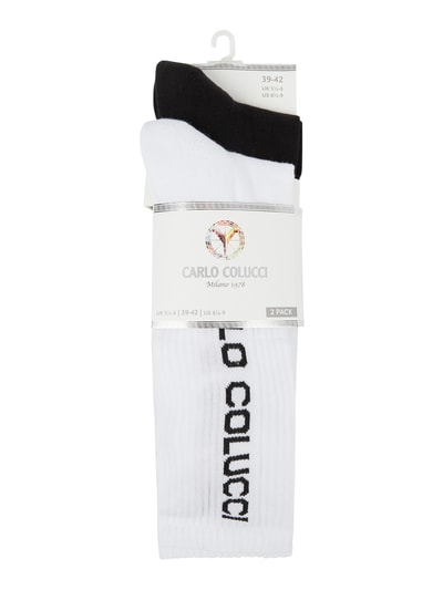 CARLO COLUCCI Socken mit Stretch-Anteil im 2er-Pack Weiss 2