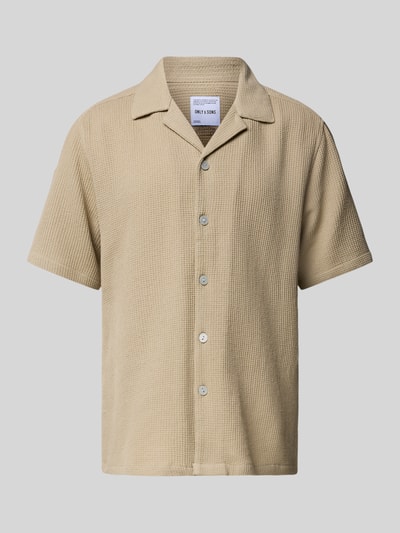 Only & Sons Freizeithemd mit Knopfleiste Modell 'BERTIL' Beige 2