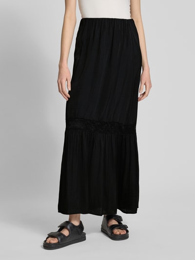 Gina Tricot Maxirock mit Spitzenbesatz Black 4