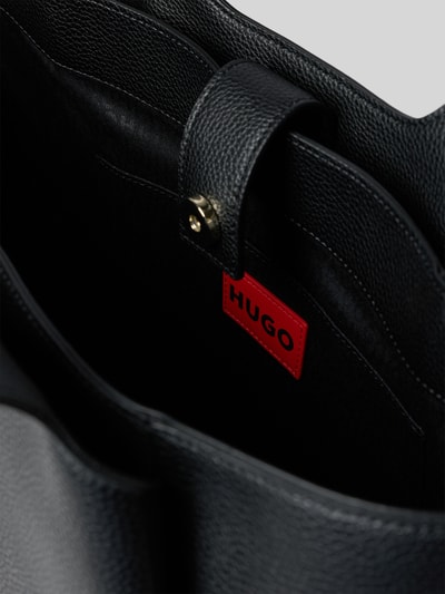 HUGO Shopper in leerlook met logo-applicatie  - 4