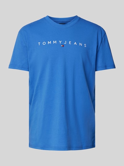 Tommy Jeans T-shirt met labelprint Koningsblauw - 1