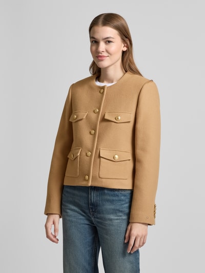 Tommy Hilfiger Cropped Jacke mit Knopfleiste Beige 4