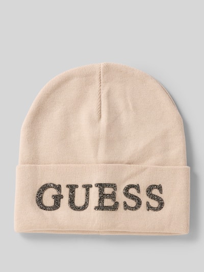 Guess Czapka beanie z mieszanki wiskozy Jasnoróżowy 1