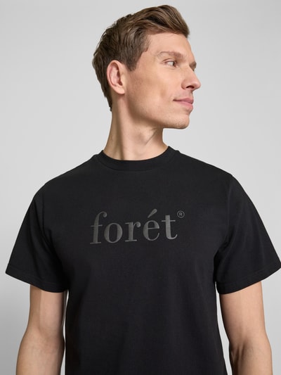 Forét T-Shirt mit Label-Print Modell 'AMBER' Black 3