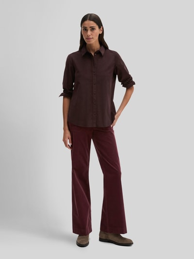 Marc O'Polo Regular Fit Langarm Bluse aus Lyocell-Baumwoll-Mix Dunkelrot 1