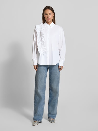 Essentiel Antwerp Bluzka koszulowa o kroju relaxed fit z czystej bawełny model ‘IBODY’ Biały 1