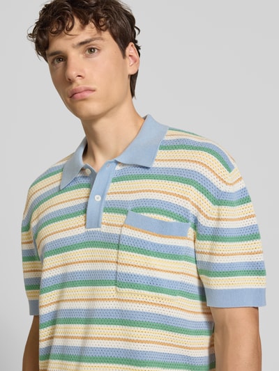 Pepe Jeans Regular fit gebreid shirt met polokraag Lichtblauw - 3