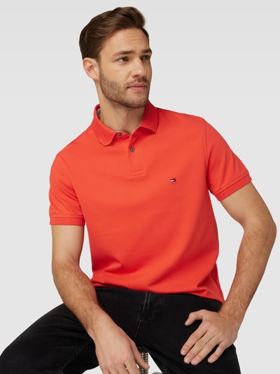 Tommy Hilfiger Poloshirt mit Label-Stitching Neon Rot 3