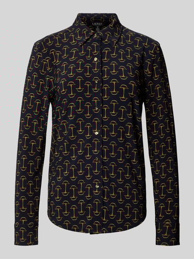 Lauren Ralph Lauren Regular Fit Hemdbluse im Allover-Look Modell 'DAQUANE' Marine 2