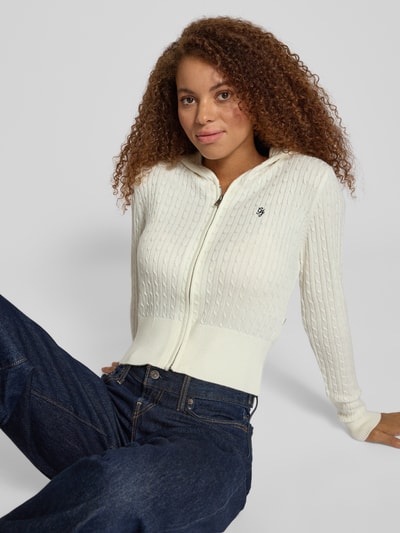 GUESS Jeans Gebreid jack met wol en zijde Ecru - 3