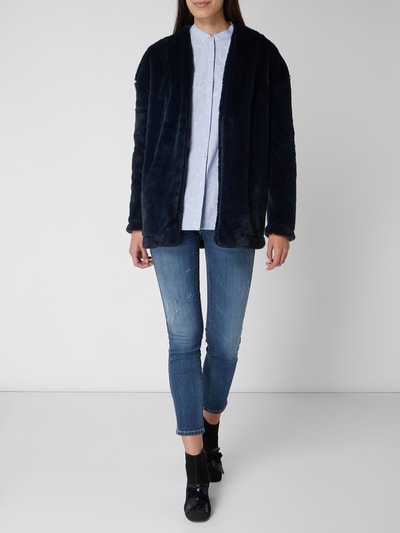 Rich & Royal Jacke aus Webpelz mit Schalkragen Marineblau 1