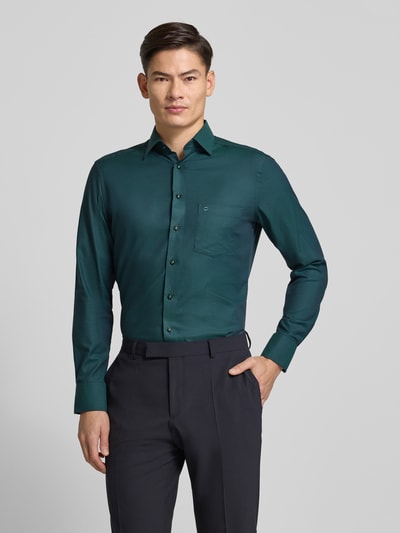 OLYMP Koszula biznesowa o kroju modern fit z kołnierzykiem typu kent model ‘NEW KENT’ Ciemnozielony 4