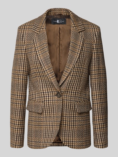 Produktfoto, Regular Fit Blazer aus Viscosemix von Luisa Cerano, bruintinten, groot ruitmotief, Reverskraag, knoopsluiting, Klepzakken, Ruglengte maat 36: 68 cm, Borstwijdte maat 36: 47 cm, Mouwlengte maat 36: 63 cm