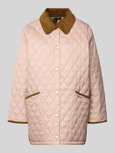 Produktfoto, Regular fit gewatteerd jack met platte kraag model 'LIDDESDALE' van Barbour, look: effen, drukknoopsluiting, labelstitching, lange mouw, waterafstotend