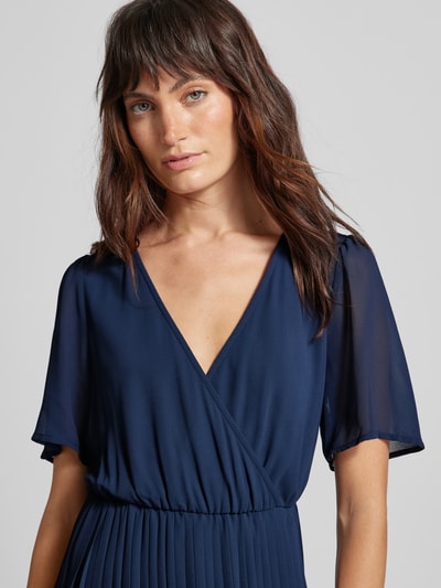 Vila Midi-jurk in wikkellook, model 'JANELLE' Marineblauw - 3