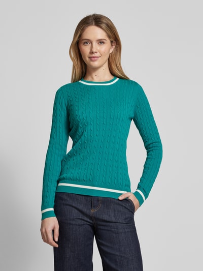 Christian Berg Woman Strickpullover mit gerippten Abschlüssen Smaragd 4