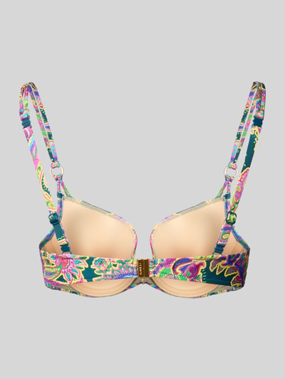 Produktfoto, Bikini-Oberteil mit Allover-Paisley-Print Modell 'Lise' von Marie Jo, bunter Elastischer-Material-Mix mit Raffungen, Verstellbare Träger.
