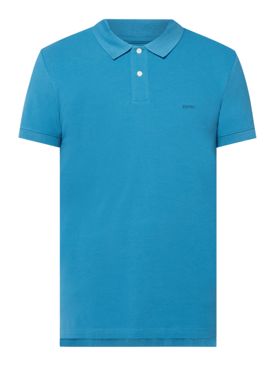 Esprit Koszulka polo o kroju slim fit z bawełny ekologicznej  Petrol 2