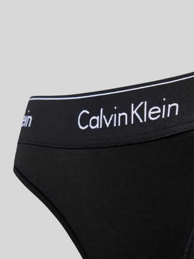 Calvin Klein Underwear Stringi z elastycznym pasem z logo Czarny 2