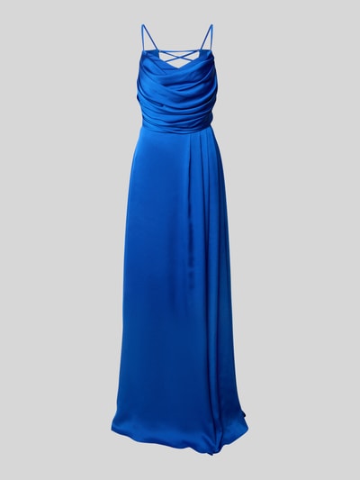 TROYDEN COLLECTION Avondjurk met cascadehals Koningsblauw - 2