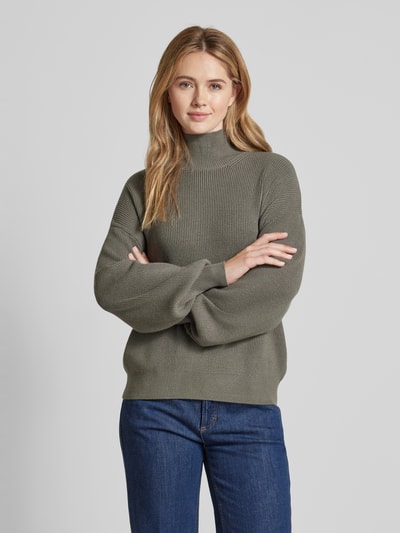 MSCH Copenhagen Gebreide pullover met opstaande kraag, model 'Magnea Rachelle' Rietgroen - 4