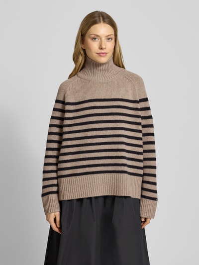 Tommy Hilfiger Sweter z wywijanym kołnierzem o kroju oversized z mieszanki wełny i kaszmiru Beżowy 4