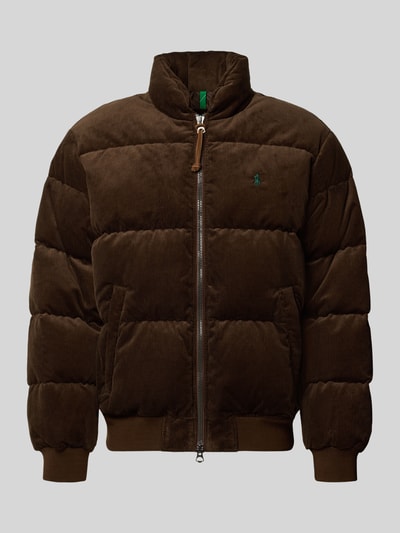 Produktfoto, Regular Fit Bomberjacke aus reiner Baumwolle von Polo Ralph Lauren, Herren Bomberjacke, dunkelbrauner Cord mit Steppmuster