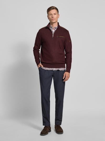 bugatti Sweatshirt mit Label-Detail Bordeaux 1