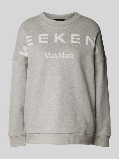 Weekend Max Mara Sweatshirt mit Label-Stitching Modell 'LALLA' Mittelgrau Melange 2